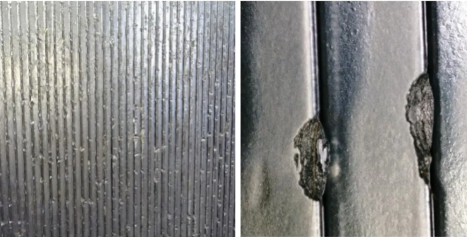 The screen bars are bumped and deformed