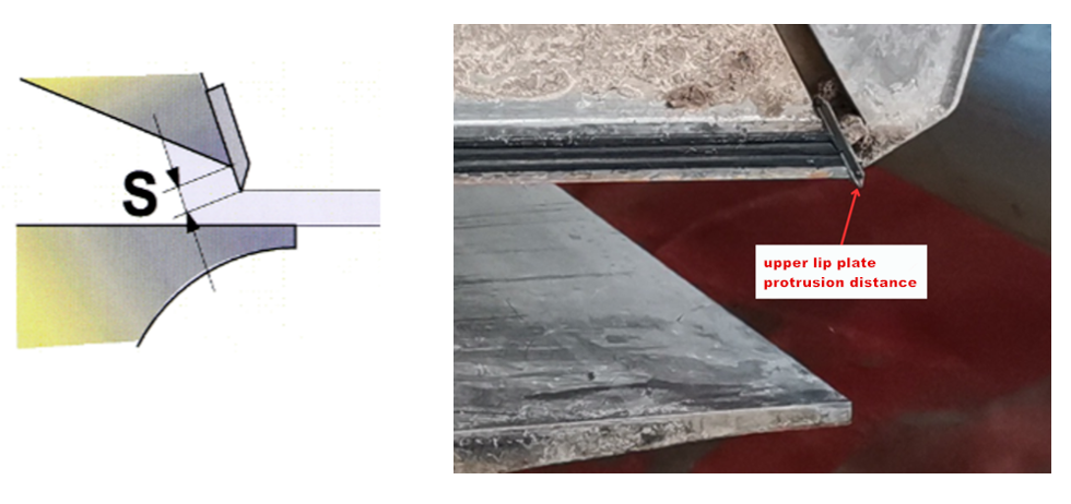 upper lip plate protrusion distance